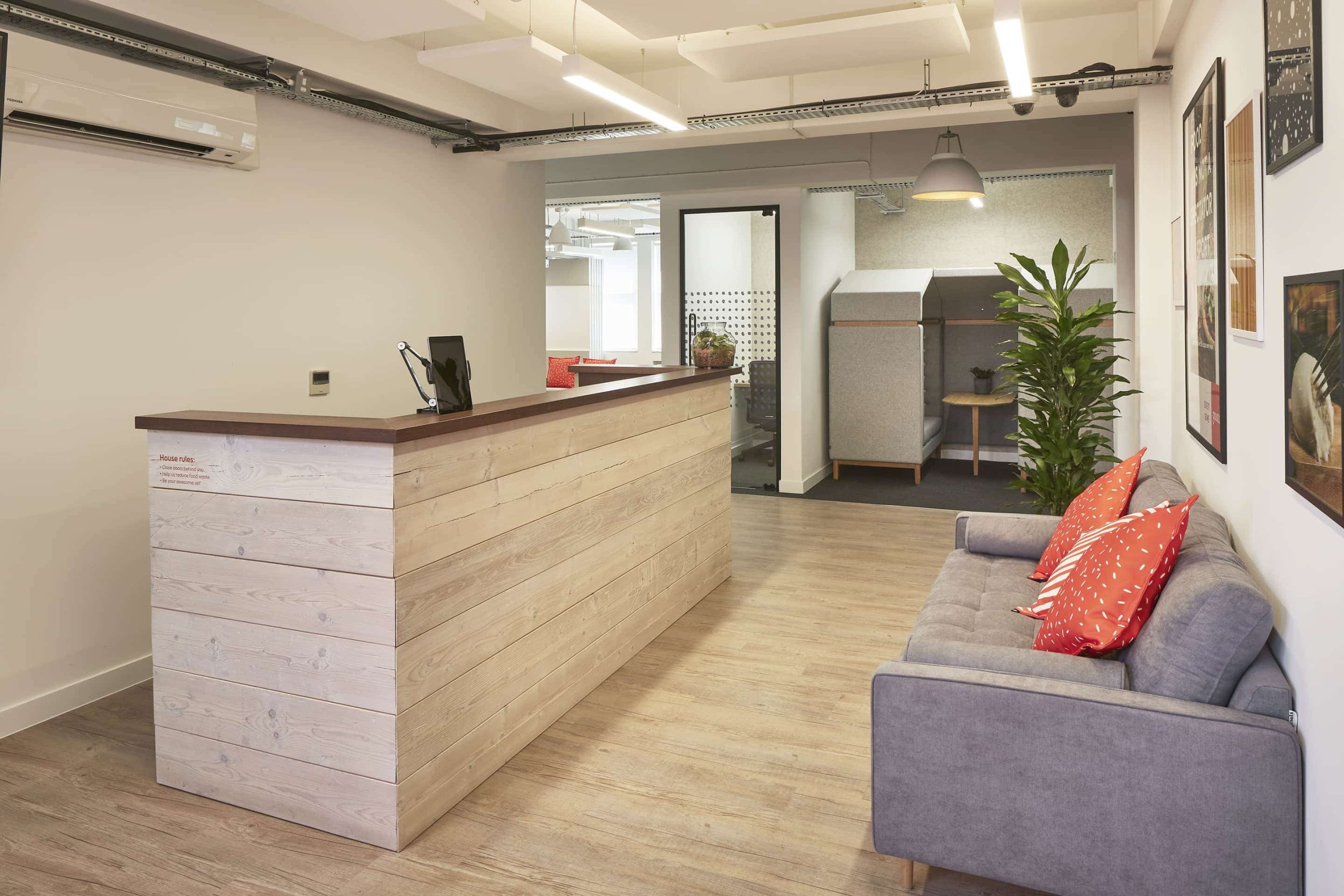 Gousto office reception space.