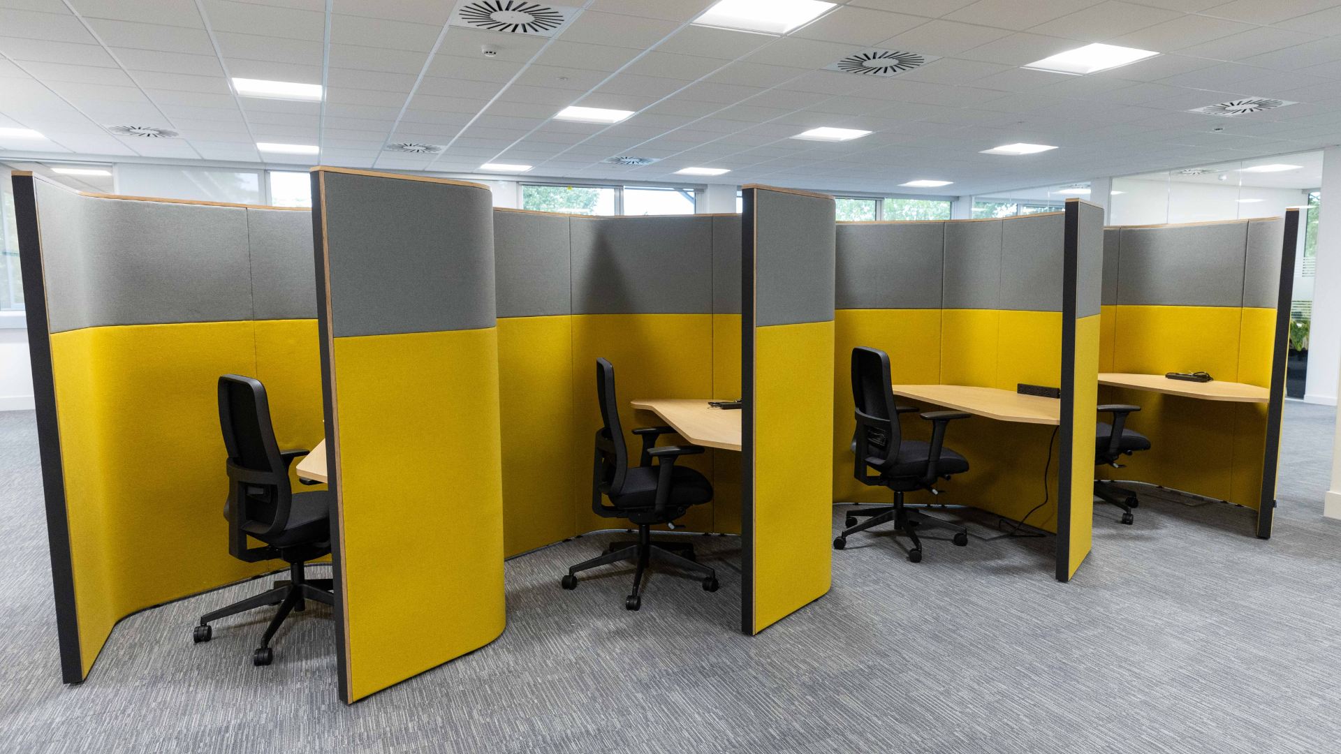 Bruker office workstations designed by Rhino interiors.