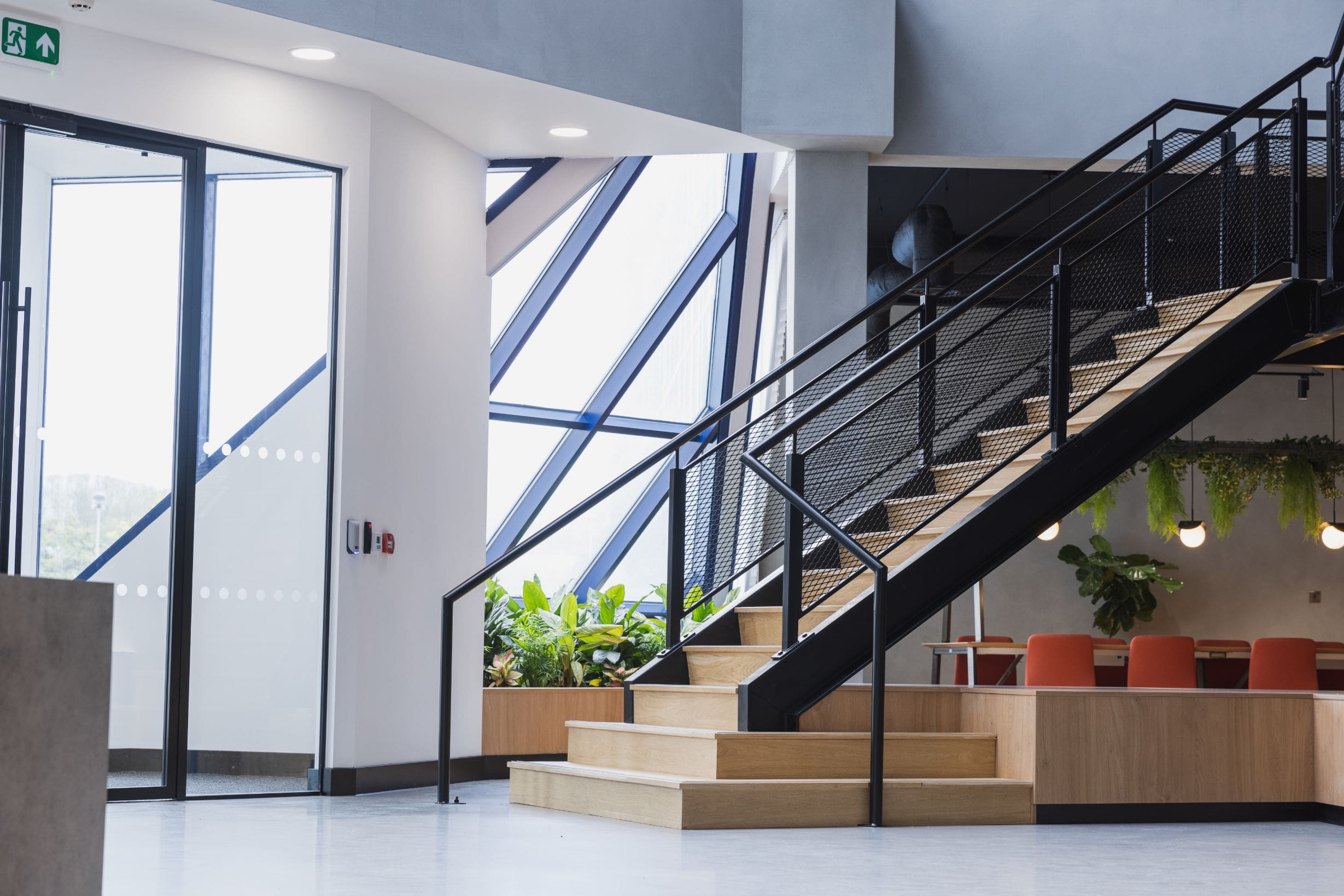 Creative office staircase designed by Rhino interiors.